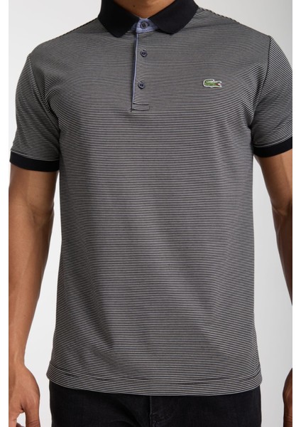 Polo Siyah Çizgili Regular Fit