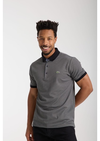 Polo Siyah Çizgili Regular Fit