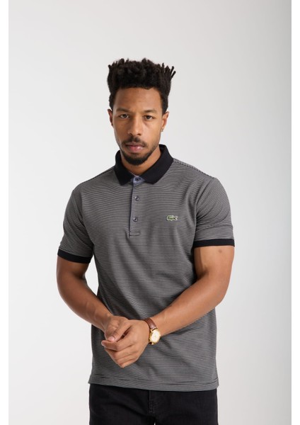 Polo Siyah Çizgili Regular Fit