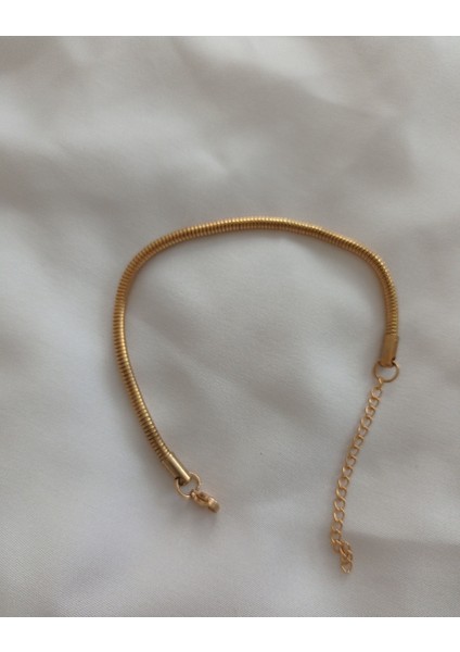 Altın Renk Unisex Snake Zincir (4 Mm) Çelik Bileklik