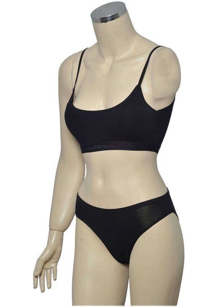 Pedli Ip Askılı Yarım Atlet Büstiyer Külot Takım Siyah fiyatları