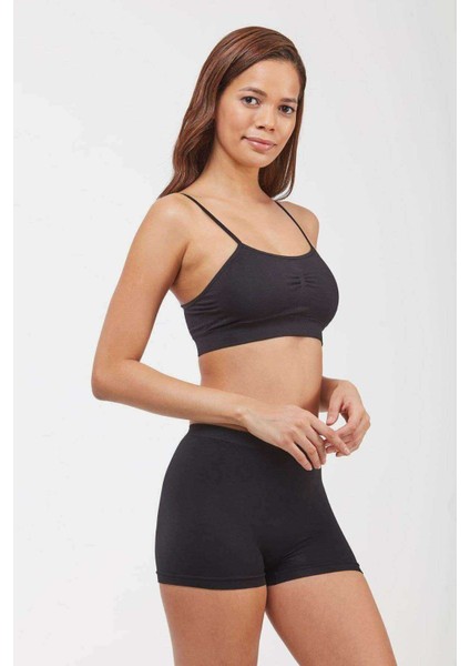 Dikişsiz Kadın Boxer Siyah Şort 830 modelleri