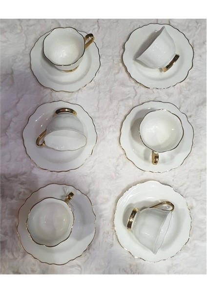 Krem 2'li Kahve Fincan Seti Krem Bone China 4 Parça Yuvarlak fiyatları