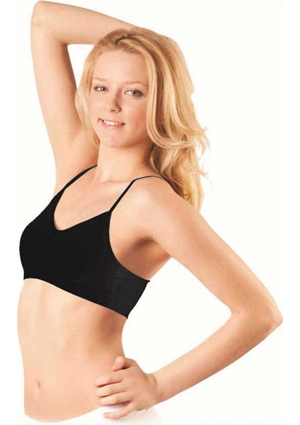 Kadın Ip Askılı Destekli Büstiyer Siyah Sütyen 770