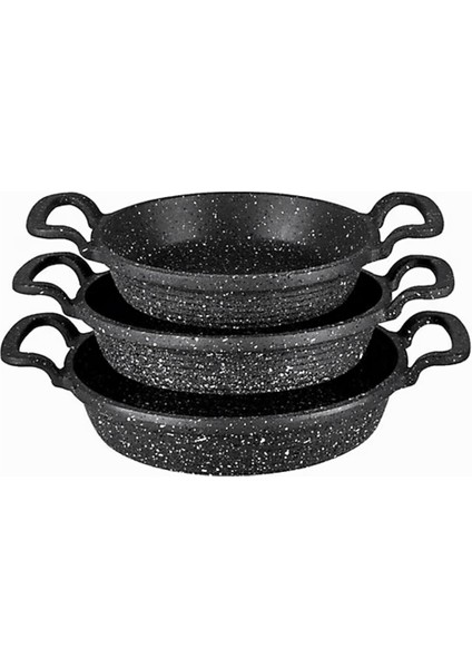 3pcs Döküm Sahan Tava Set 18-20-22CM