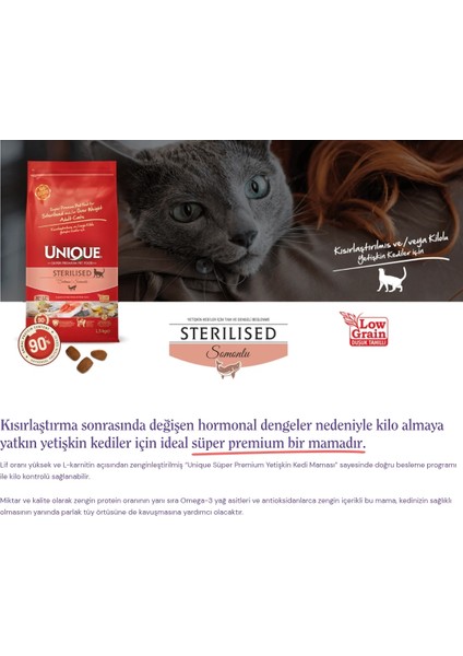 Kısırlaştırılmış (Sterilised) Kedi Maması Somonlu 1,5 kg fiyatları