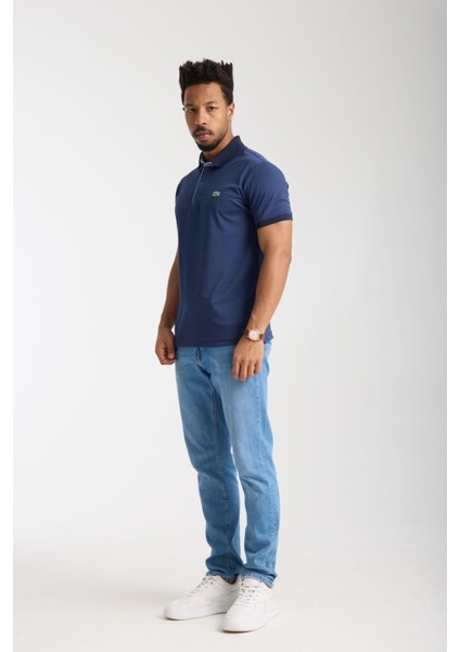 Polo Çizgili Lacivert Regular Fit