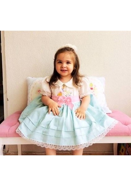 Mint Pembe Kemerli Nakışlı Kız Bebek Elbisesi, Özel Dikim Kız Çocuk Elbisesi, Doğum Günü Elbisesi, Fotoğraf Çekim Elbisesi, Kız Bebek Hediyesi, 0-7 Yaşa Uygun modelleri