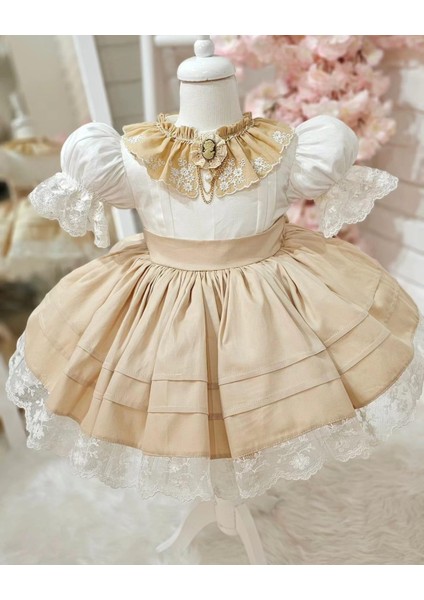 Kapiçino Vintage Kız Bebek Elbisesi,Doğum günü elbise,fotoğraf çekim elbise,0-12 Yaş Uygun fiyatları