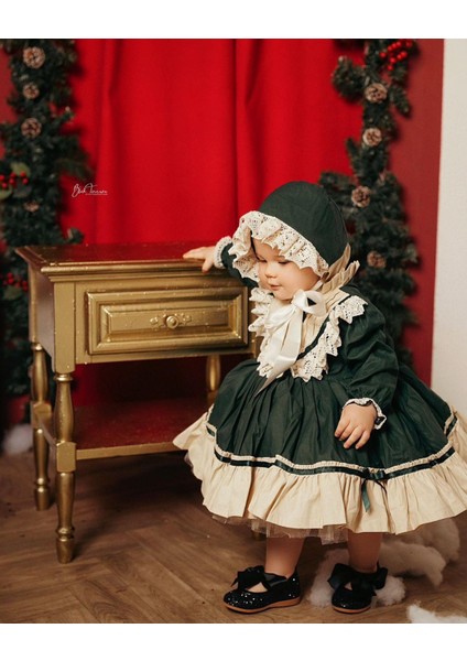 Yeşil Latte Vintage Kız Bebek Elbisesi, Özel Dikim Kız Çocuk Elbisesi, Doğum Günü Elbisesi, Fotoğraf Çekim Elbisesi, Kız Bebek Hediyesi, 0-7 Yaşa Uygun fiyatları