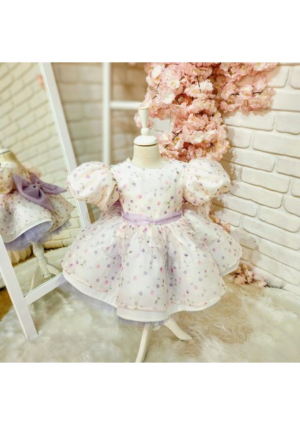 Lila Papatya Vintage Elbise,Doğum günü elbise,fotoğraf çekim elbise,0-12 Yaş Uygun