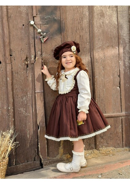 Balkabağı Kahve Retro Vintage Kız Bebek Elbisesi, Özel Dikim Kız Çocuk Elbisesi, Doğum Günü Elbisesi, Fotoğraf Çekim Elbisesi, Kız Bebek Hediyesi, 0-7 Yaşa Uygun modelleri