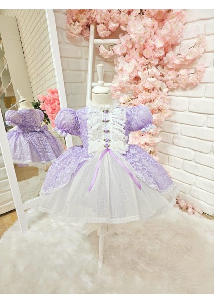 Lila Isabella Vintage Kız Bebek Elbise,doğum Günü Elbise,fotoğraf Çekim Elbise,0-10 Yaş Uygun