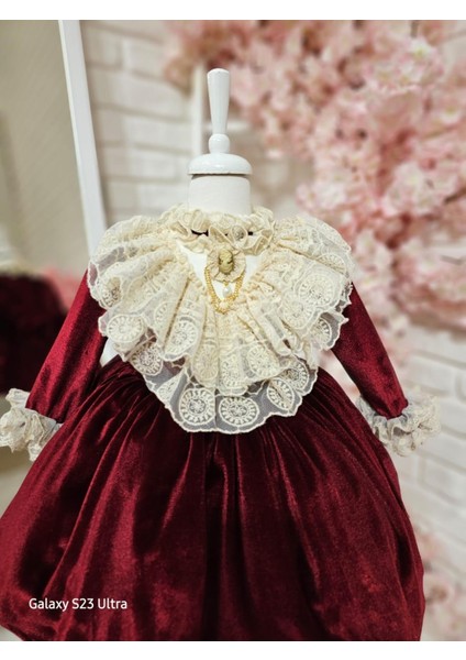 Bordo Kadife Kız Bebek Elbisesi fiyatları