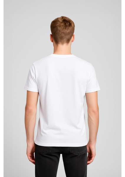 Erkek Bisiklet Yaka %100 Pamuk Belek Baskılı Kısa Kollu T-Shirt fiyatları