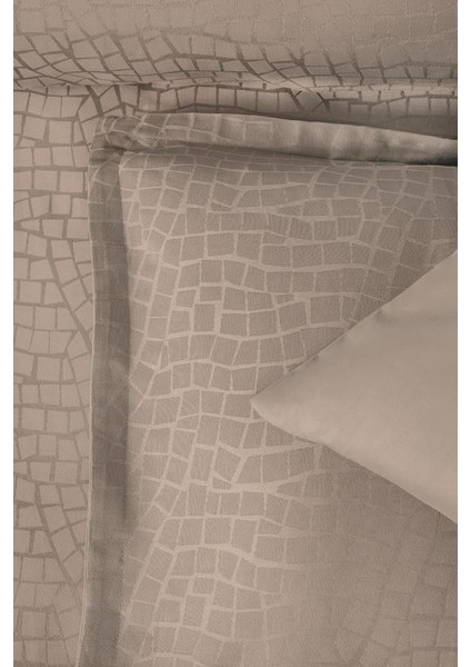 Jakarlı Saten Çift Kişilik Nevresim Takımı Adelya Marble
