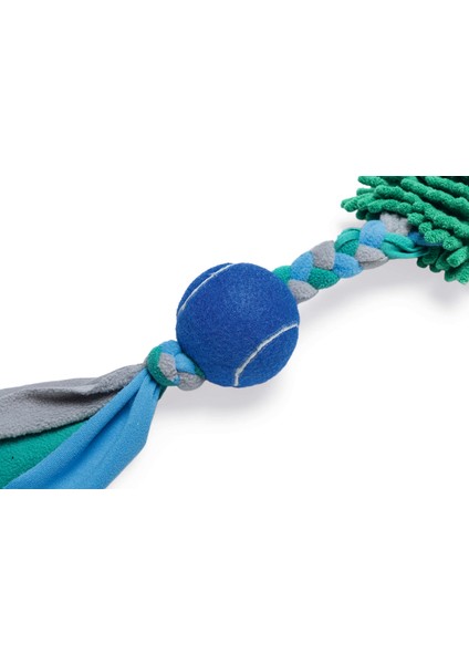 Köpek Oyuncağı, Tut Getir Tenis Toplu, Peluş, Mavi-Yeşil, 90X10X6CM Dpmah