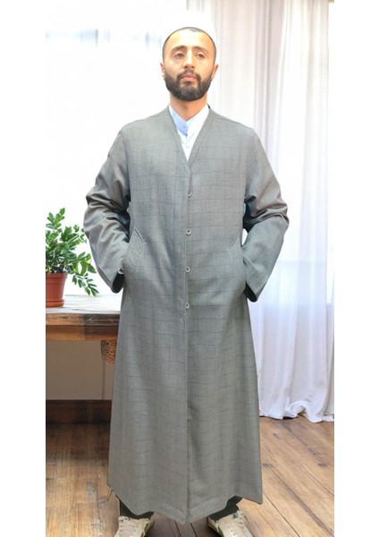 Buhara Yaka Yarım Astar Mevsimlik Namaz Cübbesi - Yarım Astar Cübbe- Namaz Cübbesi