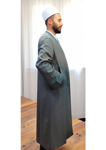 Buhara Yaka Yarım Astar Mevsimlik Namaz Cübbesi - Yarım Astar Cübbe- Namaz Cübbesi