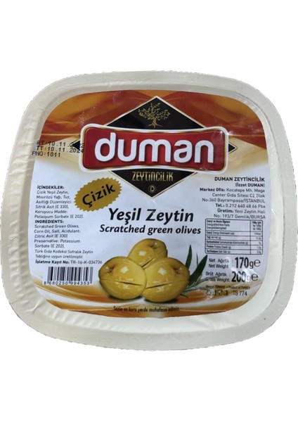 Çizik Yeşil Zeytin 200 GR