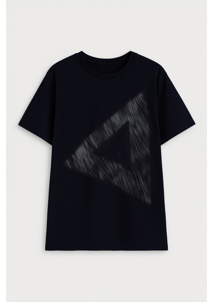 Erkek Rahat Kesim Bisiklet Yaka Baskılı Beyaz T-Shirt