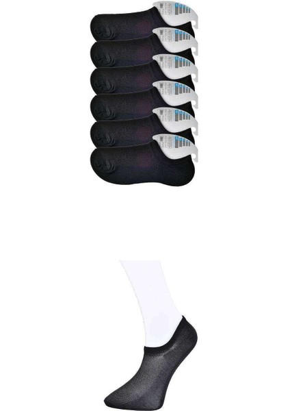 Siyah Erkek Görünmez Çorap 6 Çift