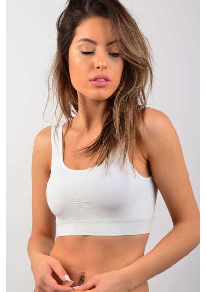 Sünger Destekli Kadın Beyaz Büstiyer 772