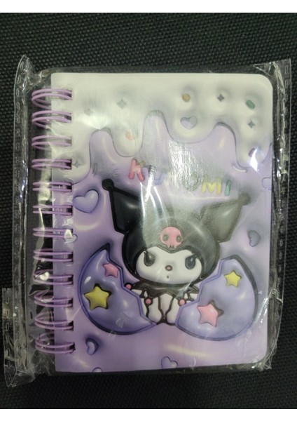 Kuromi Sanrio 3D Spiral Defter - Sevimli & Yaratıcı Karikatür 1 Adet