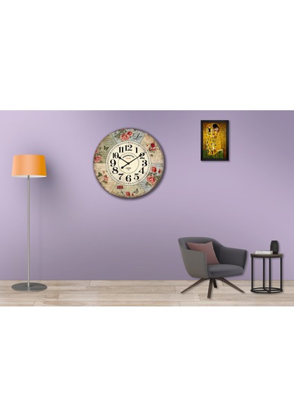 SAAT00348 Ahşap Duvar Saati Ebat 70 cm