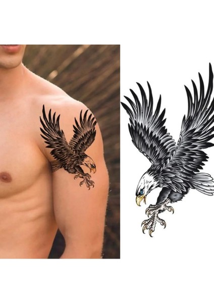 Kartal Geçici Dövme Şablonu - FF037