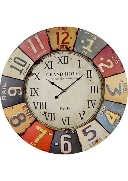 SAAT00083 Ahşap Duvar Saati Ebat 70 cm