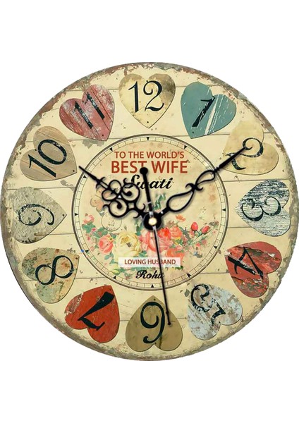 SAAT00227 Ahşap Duvar Saati Ebat 70 cm