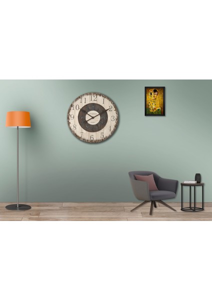SAAT00187 Ahşap Duvar Saati Ebat 70 cm fiyatları