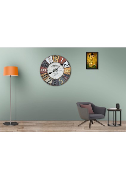 SAAT00046 Ahşap Duvar Saati Ebat 70 cm