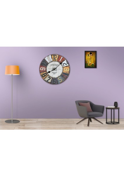 SAAT00046 Ahşap Duvar Saati Ebat 70 cm