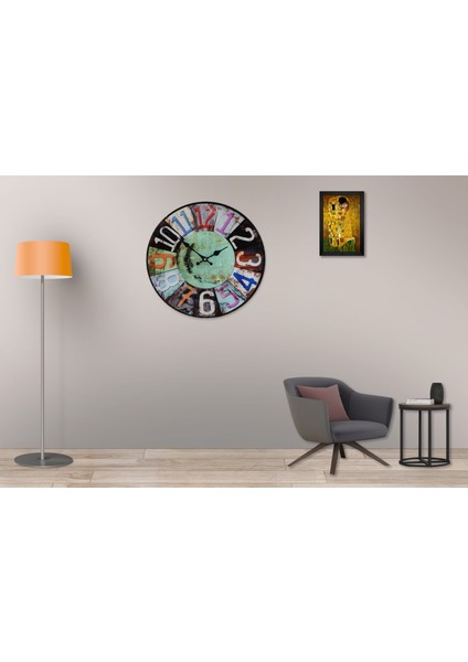 SAAT00106 Ahşap Duvar Saati Ebat 70 cm