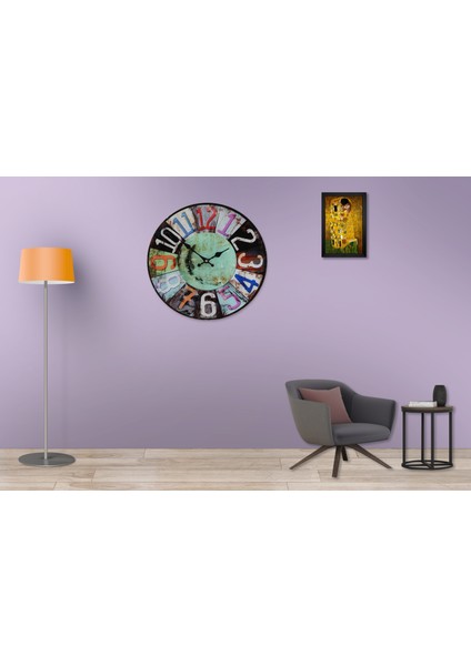SAAT00106 Ahşap Duvar Saati Ebat 70 cm