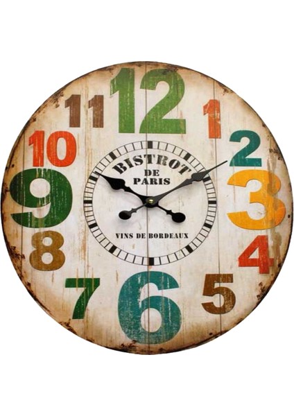 SAAT00333 Ahşap Duvar Saati Ebat 70 cm