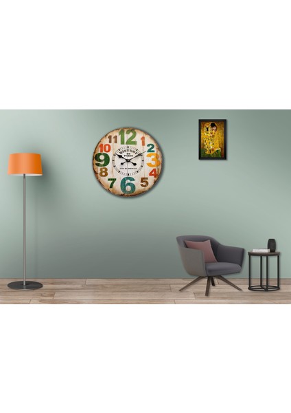 SAAT00333 Ahşap Duvar Saati Ebat 70 cm fiyatları