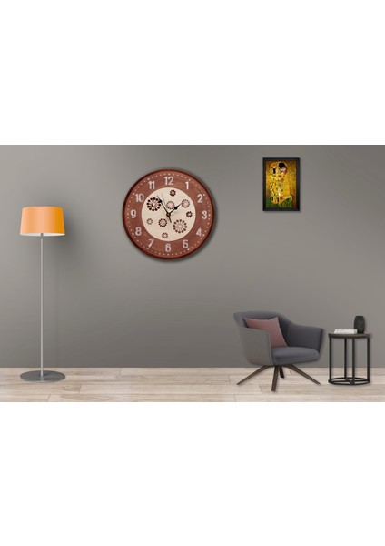 SAAT00054 Ahşap Duvar Saati Ebat 70 cm