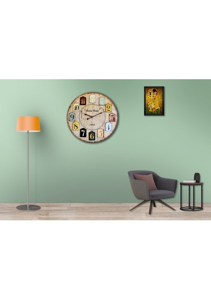 SAAT00007 Ahşap Duvar Saati Ebat 70 cm modelleri