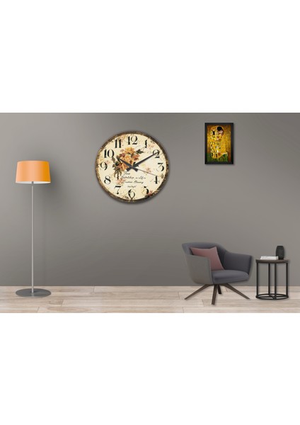 SAAT00053 Ahşap Duvar Saati Ebat 70 cm