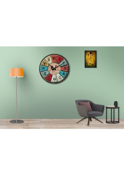 SAAT00237 Ahşap Duvar Saati Ebat 70 cm