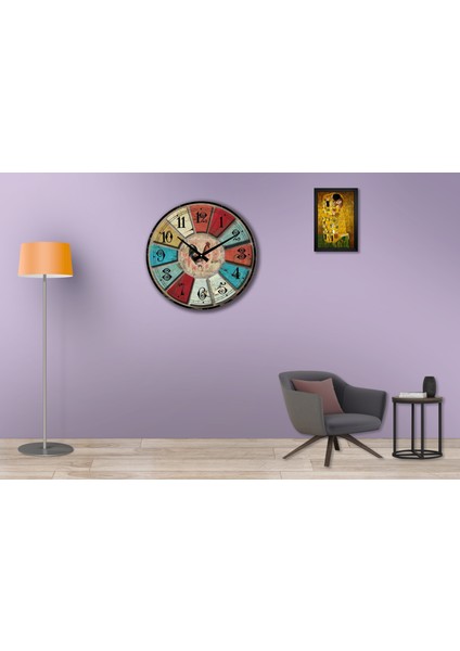 SAAT00237 Ahşap Duvar Saati Ebat 70 cm