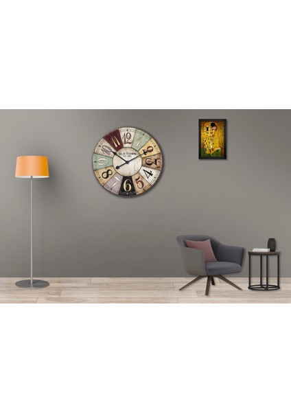 SAAT00104 Ahşap Duvar Saati Ebat 70 cm