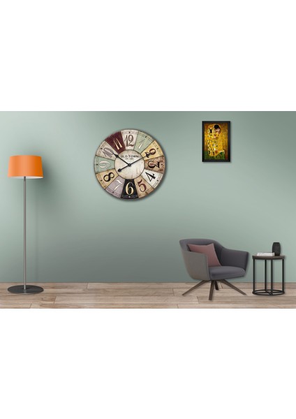 SAAT00104 Ahşap Duvar Saati Ebat 70 cm