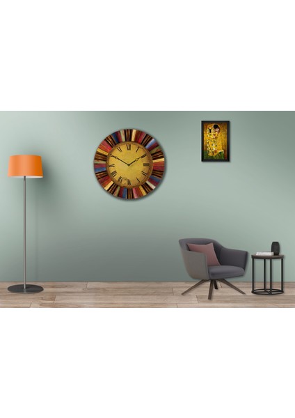 SAAT00044 Ahşap Duvar Saati Ebat 70 cm