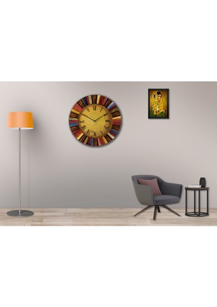 SAAT00044 Ahşap Duvar Saati Ebat 70 cm