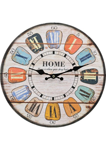 SAAT00178 Ahşap Duvar Saati Ebat 70 cm