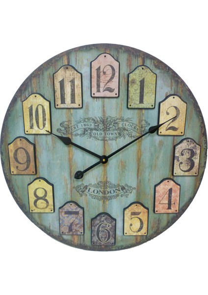 SAAT00334 Ahşap Duvar Saati Ebat 70 cm